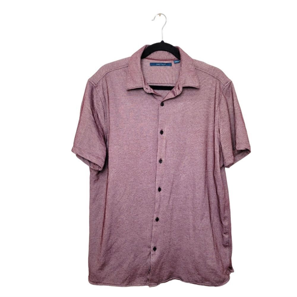 Perry Ellis Red Knit Button Front Polo Shirt